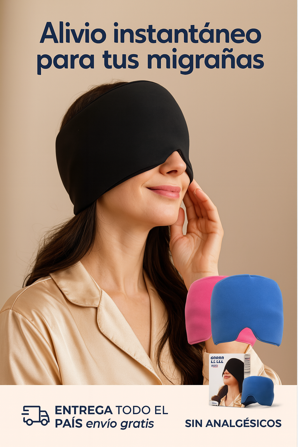 migrafree gel --gorro de migraña 360 grados